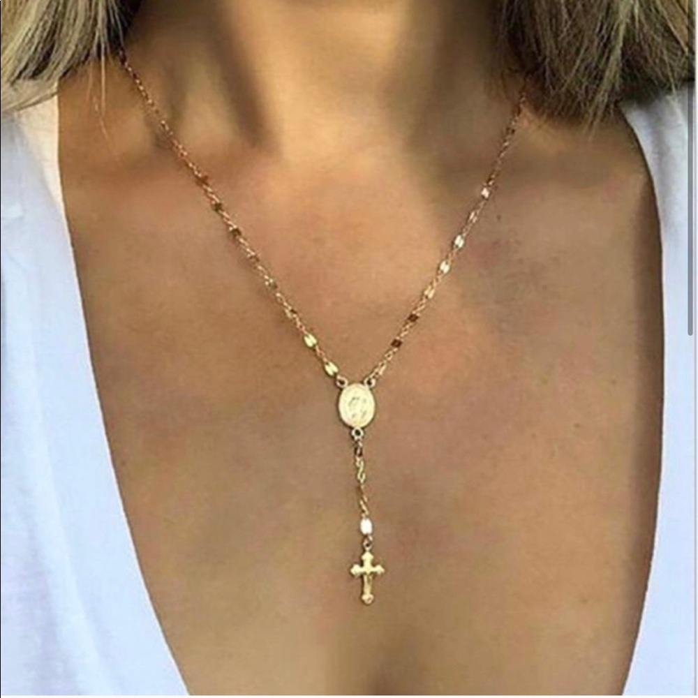 Rose Gold Fashion Rosary Necklace - Picture 3 of 4